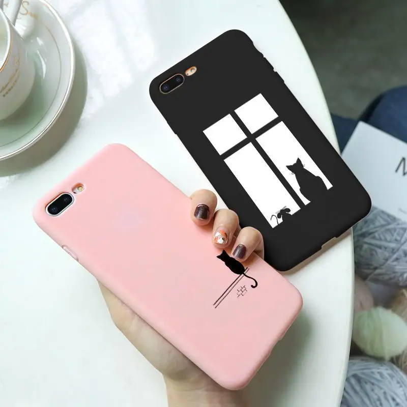 

Fashion Cat Matte Cartoon Cute Coque For iPhone 5 5S SE Case For iPhone 8 7 6 6S Plus X XS Max XR Cases Soft TPU Silicone Cover