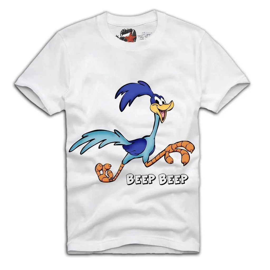 ROADRUNNER футболка &quotBEEP&quot TASMANIAN COYOTE LOONEY TUNES Мультфильм S/M/L/XL 100% хлопок топы оптом |