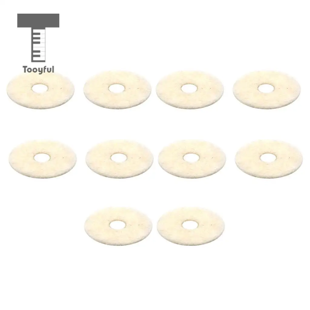 10pcs Safety Felt Guitar  Strap Block Lock Saver Washer for Acoustic Electric Guitar Bass Parts Accessories Light Yellow