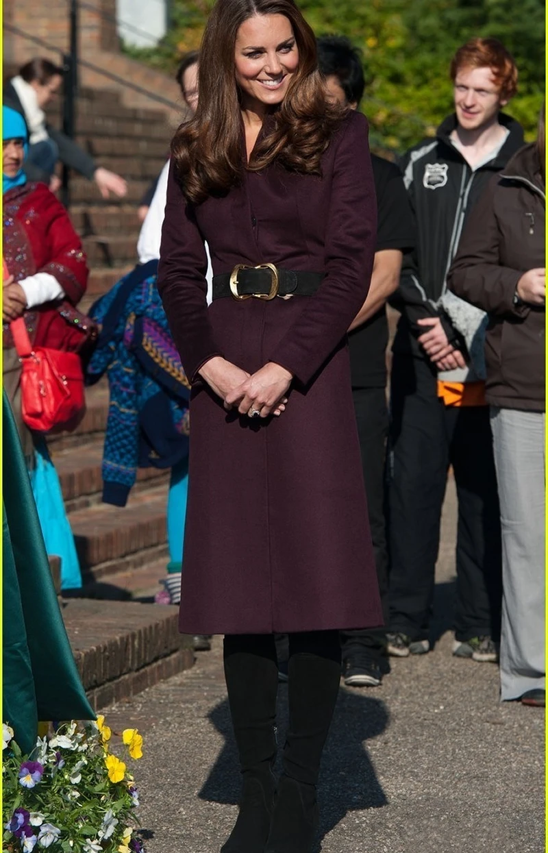 ケイト ミドルトン王女ウールコートファッション暖かい冬の長いワイン 赤いウールコートブレンド Princess Wool Coat Wool Blend Coatfashion Wool Coat Aliexpress