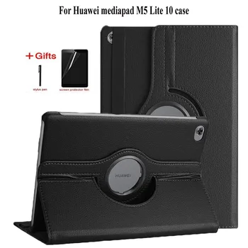 

360 Rotating Case For Huawei Mediapad M5 Lite 10 BAH2-W19/L09/W09 10.1 Tablet Funda Stand Cover For Huawei M5 lite 10 Case+gifts