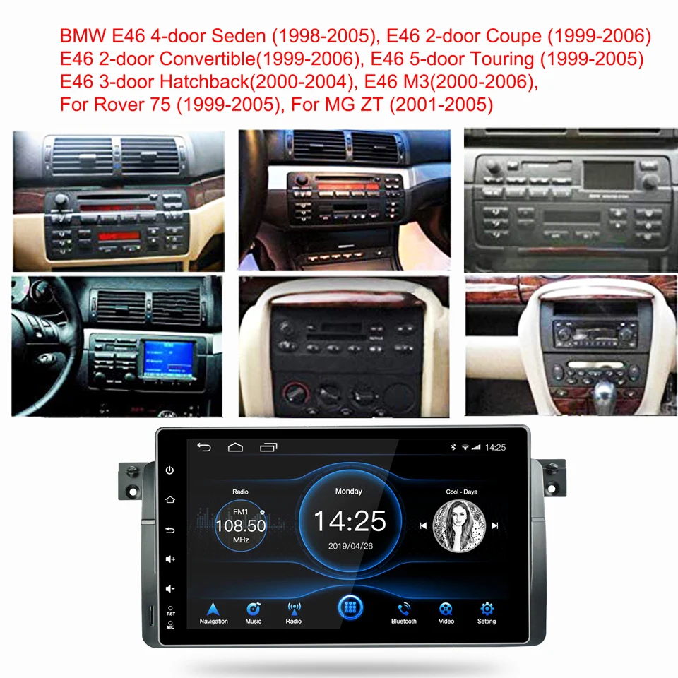 Perfect Panlelo Qcta Core Android GPS Navigation For BMW E46 Android 8.1 4G RAM Audio Radio IPS Screen Multimedia For BMW E46 RDS WiFi 5