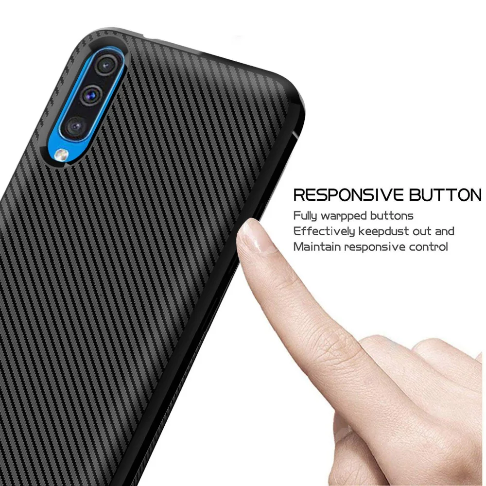 Тонкий чехол для телефона из ТПУ с принтом "для samsung Galaxy A50 A30 A40 A10 A70 премиум класса, мягкое силиконовое покрытие из углеродного волокна Защитный противоударный чехол Крышка