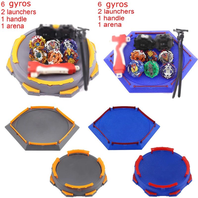 

Spin Tops lSet Arena Spinning Top With Launchers And Handle Spin Tops Stadium Metal 4D Fusion Toys For Kids