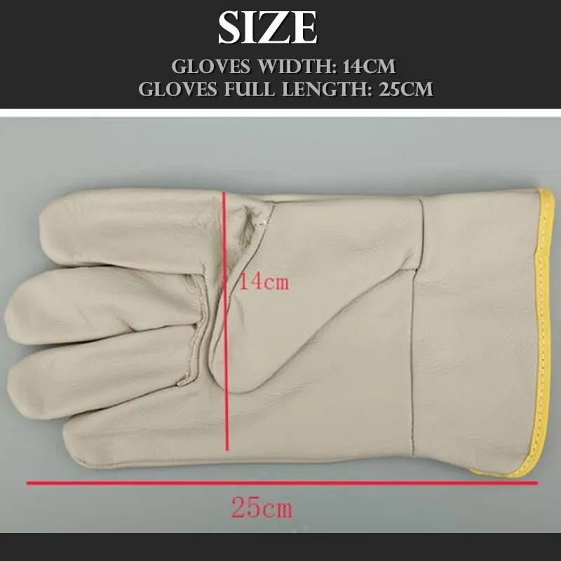 First Layer Cowhide Work Gloves Cut resistant Driver/welding Multifunction - Image 2