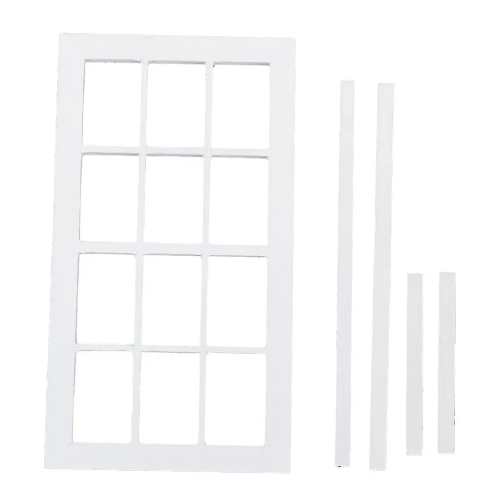 

ABWE Best Sale 1:12 Scale Wooden Miniature Dollhouse 12 field Window frame White