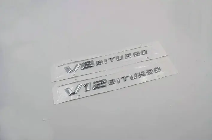 

1 PCS 3D ABS Car sticker V8 Biturbo Emblem sticker V12 Biturbo badge Auto Rear /side stickers car-styling