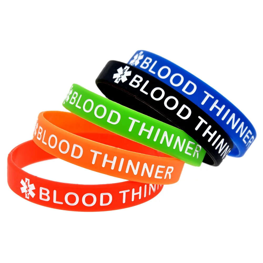 BLOOD THINNER Medical Alert ID Emergency Bracelet Warning Wristband