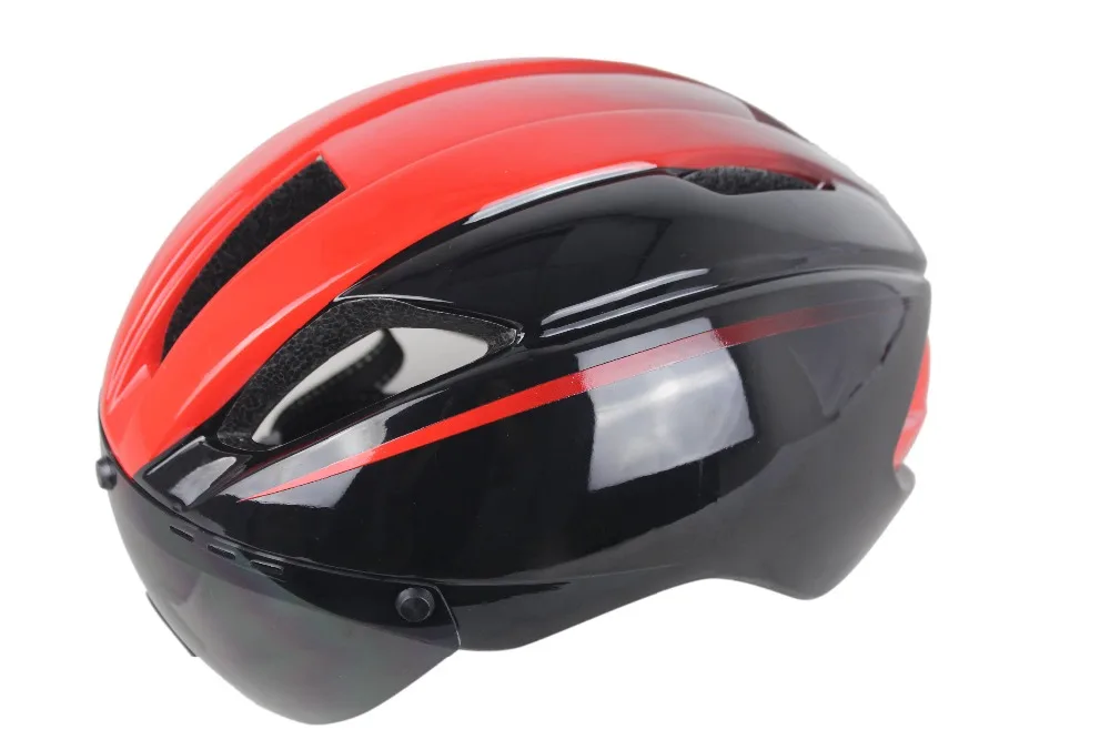 

2018 New Design Aero Road Bike Helmet with Detachable Goggles Shield Visor UN Size 56-61cm
