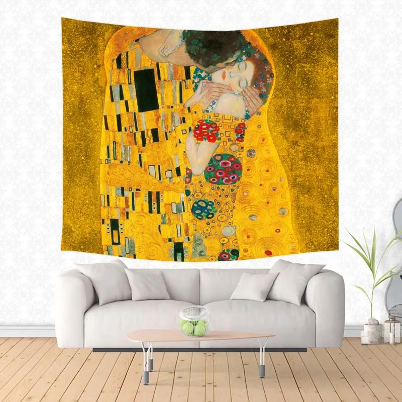

Gustav Klimt Work Printing Hanging Wall Tapestries Decorative Tapestry Customized Beach Towel Blanket Picnic Mat