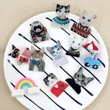 1 PCS Wear Clothes Cat Badges for Clothing Acrylic Badges Icon Cats Shaped Decoration Icons on The Backpack Badge