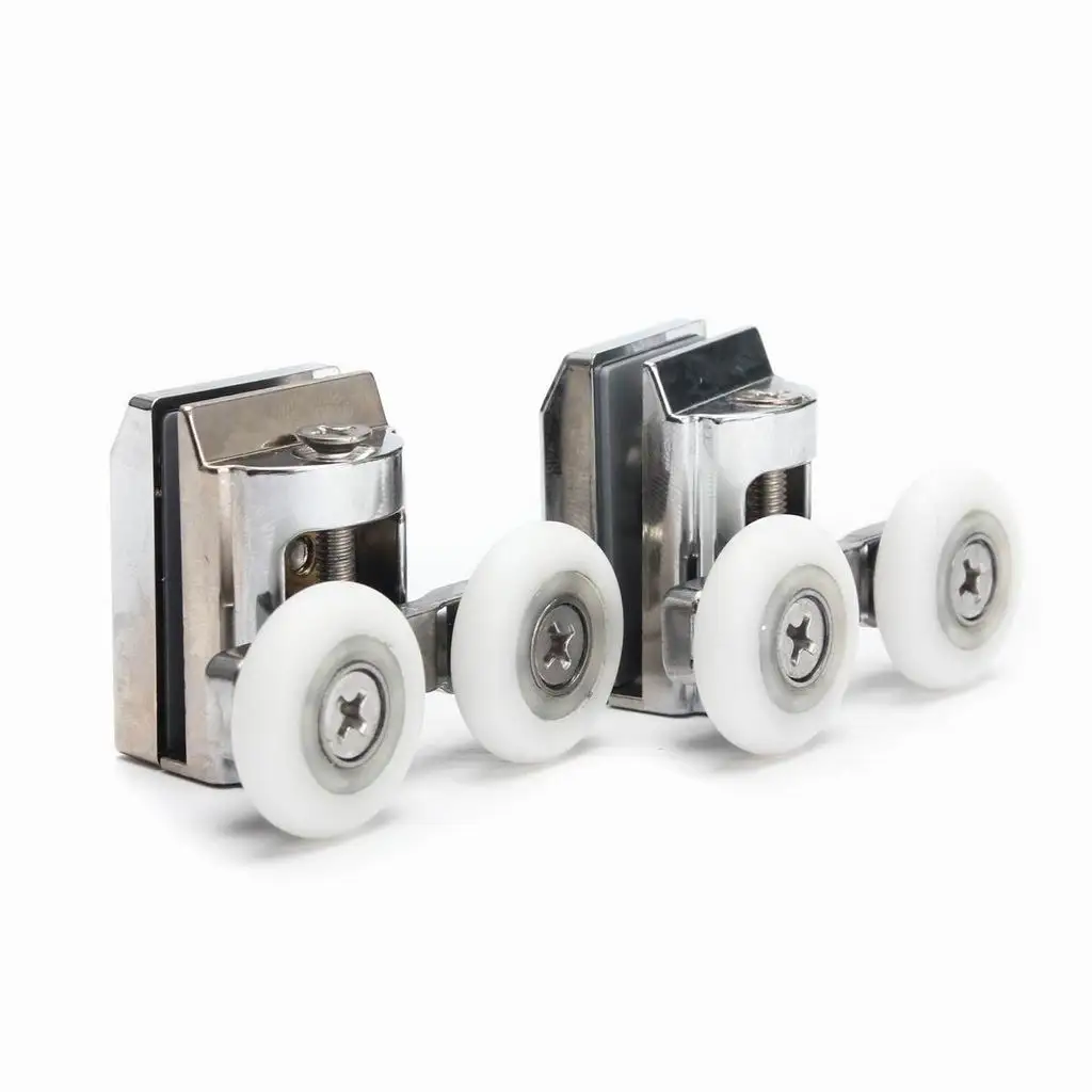 2Pcs Double Sliding Shower Glass Door Upper Rollers Wheel Runners DIY 23mm