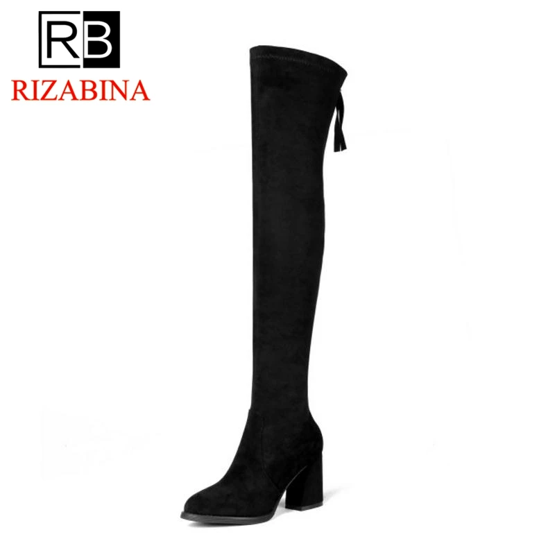 RizaBina Women High Heel Boots Real Leather Shoes Woman Thigh High
Boots Winter Over Knee Shoes New Fashion Shoes Size 33-41