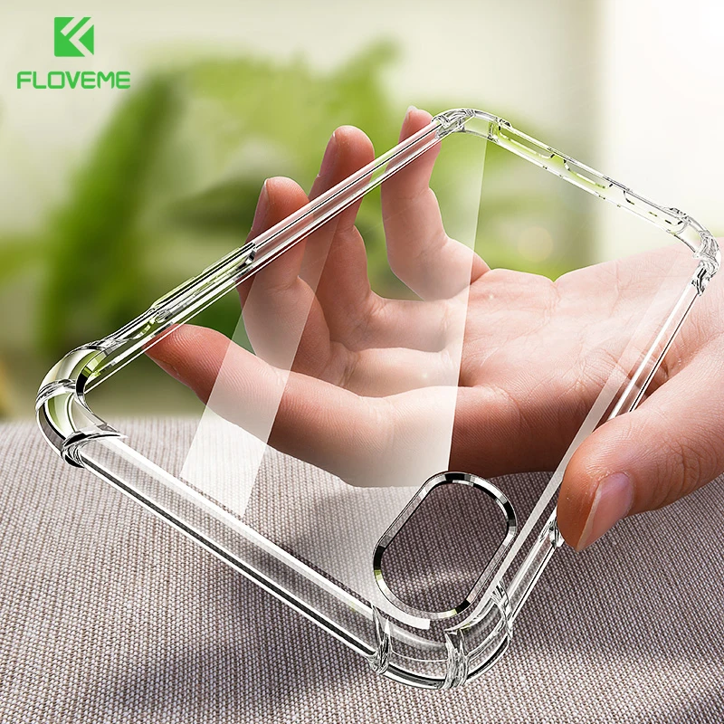 

FLOVEME Clear Anti-knock Cases For iPhone 6 6s 7 Plus Silicone Case For iPhone X 8 7 6s 6 Plus 5 5s SE Full Protective Cover Bag