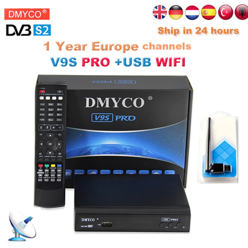 [Подлинный] Испания 1 год европейские каналы V9S PRO HD decodificador satelital dvbs2 ТВ