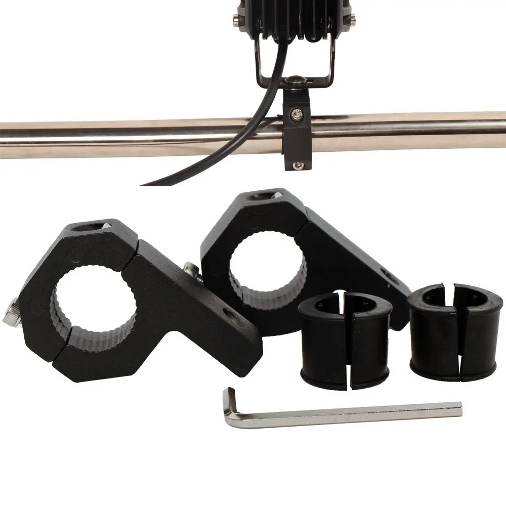 

2pcs LED HID Work Light Mounting Brackets Horizontal Bull Bar Mount LED Tube Clamp Roll Bar Cage Holder For 4x4 Off road Car