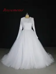 Новинка 2017 года Дизайн Мусульманских Длинные рукава Свадебные платья свадебное платье сшитое напрямую с фабрики оптовая цена