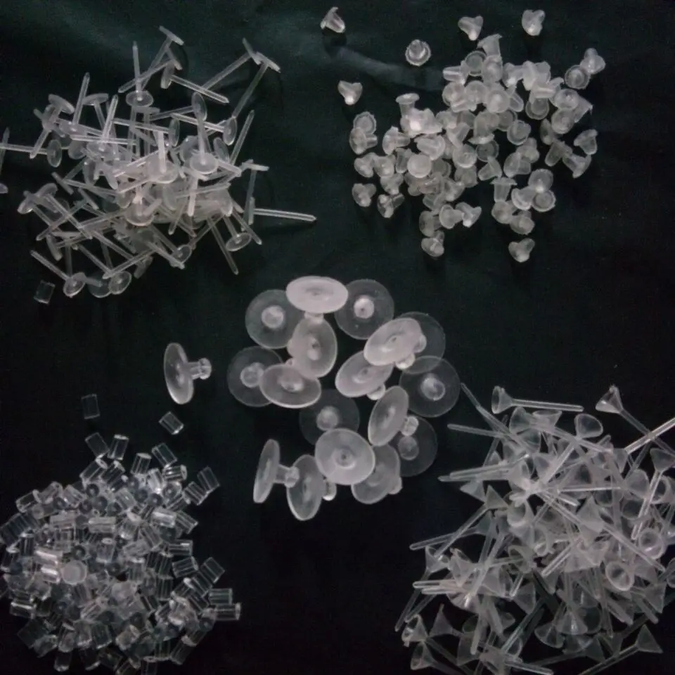 

2019 New 100pcs Rubber Earring Jewelry Findings Plastic Stud Earring Ear Plugging Ear Stud Plugging Blocked DIY Jewelry Making