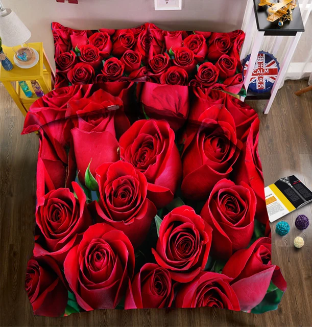Red Rose 3d Bedding