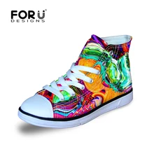 Forudesigns/Дети Подножка обуви для мальчиков и Обувь для девочек смешанных цветов с принтом парусиновая обувь Кружево-Up Прогулки Спортивная обувь Обувь