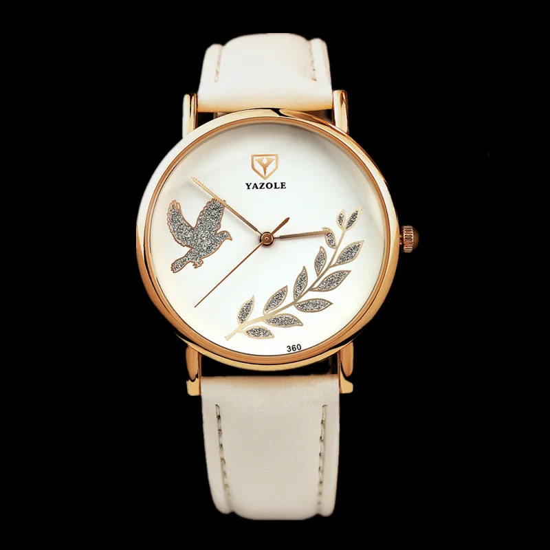 YAZOLE Brand Fashion Rose Gold Watch Luxury Crystal Quartz Watch Women Watches Ladies Watch Lady Hour