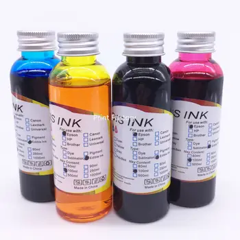 

4PCS Universal Edible Ink For Epson 4 Color Desktop Inkjet Printer BK C M Y