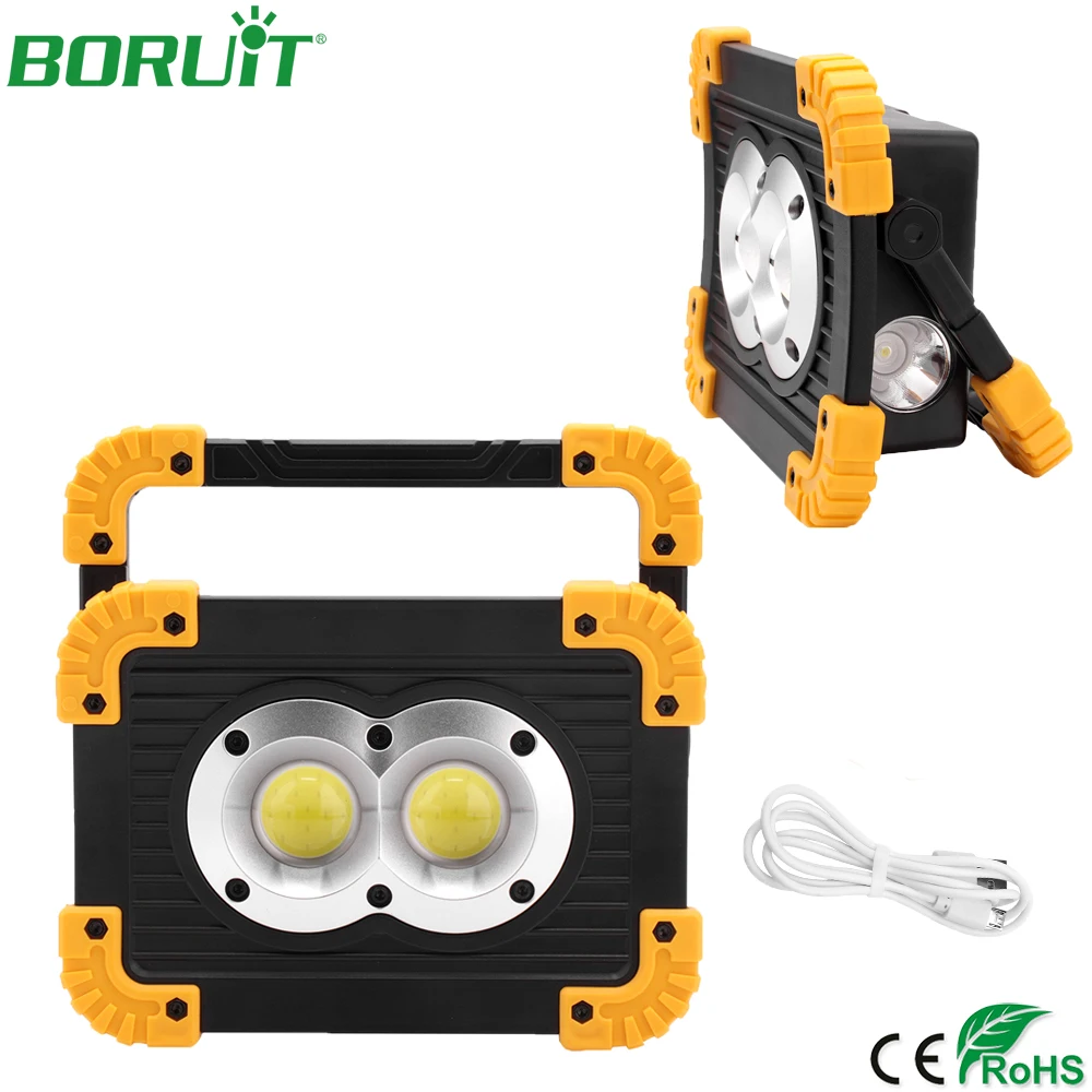 

BORUiT LED COB LED Camping Lanterns Tent Light 20W Rechargeable Work Light Portable Flashlight Waterproof Outdoor Flood Light