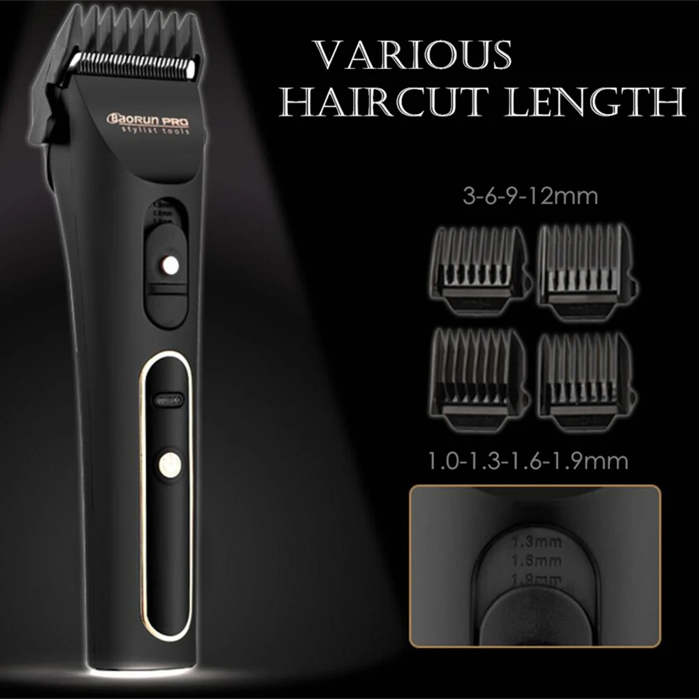 Профессиональная перезаряжаемая машинка для стрижки волос с литиевой батареей 18650, электрический триммер для волос, бритва для бороды для мужчин, машинка для стрижки волос