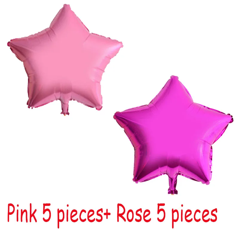 10 шт 10 дюймов пятиконечная звезда фольги шары для свадьбы и дня рождения душ вечерние украшения поставки воздуха пентаграмма Детские шарики - Цвет: Pink Rose
