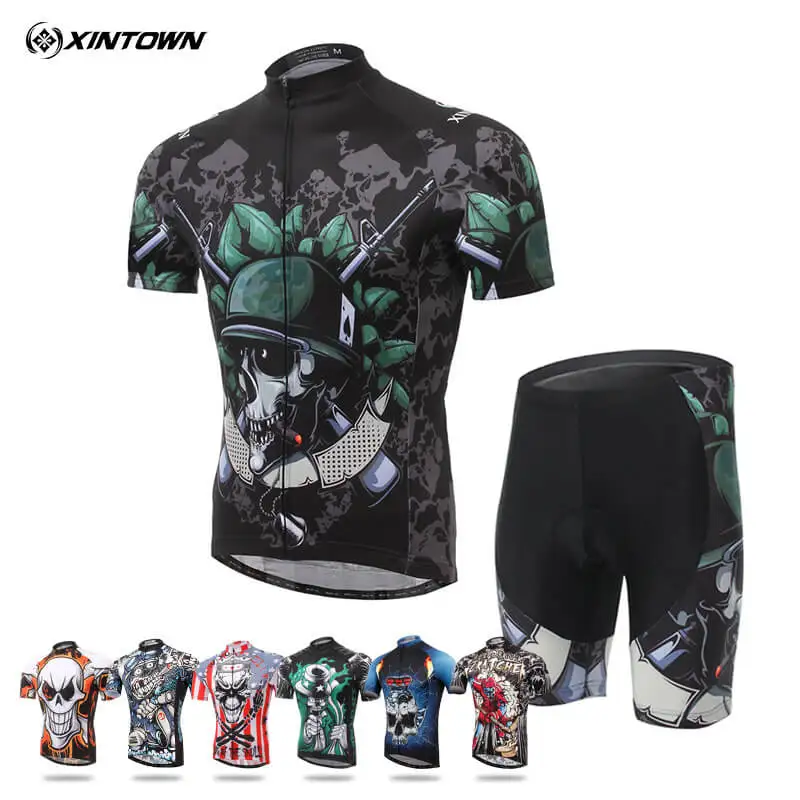 

XINTOWN Short-sleeved Cycling Suit Shirt Jersey Shorts T-shirt Set Ciclismo Cycling Summer Sweat-proof Breath Bicycle Clothes