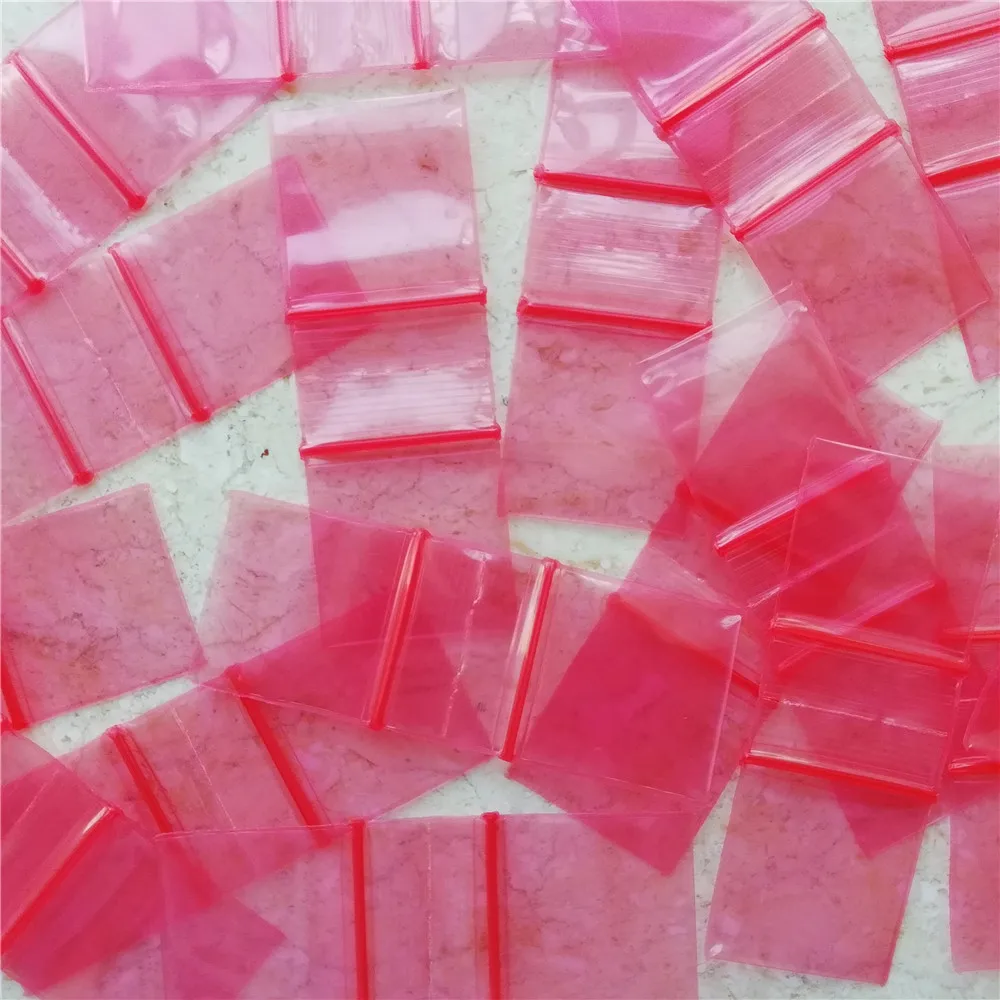 

1" x 1" 5Mil Colored Pink Baggies 100pcs Mini Zip lock bags 1010 Clear Plastic Bags