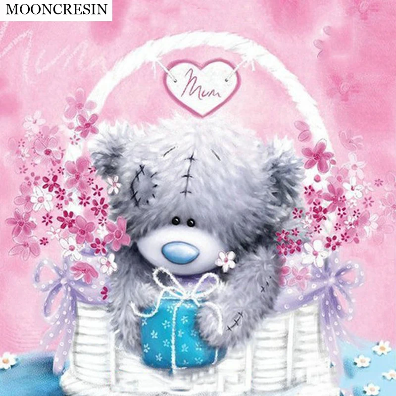 5D Diy Алмазная картина Love Bear полная вышивка крестиком 3D Мозаика Искусство