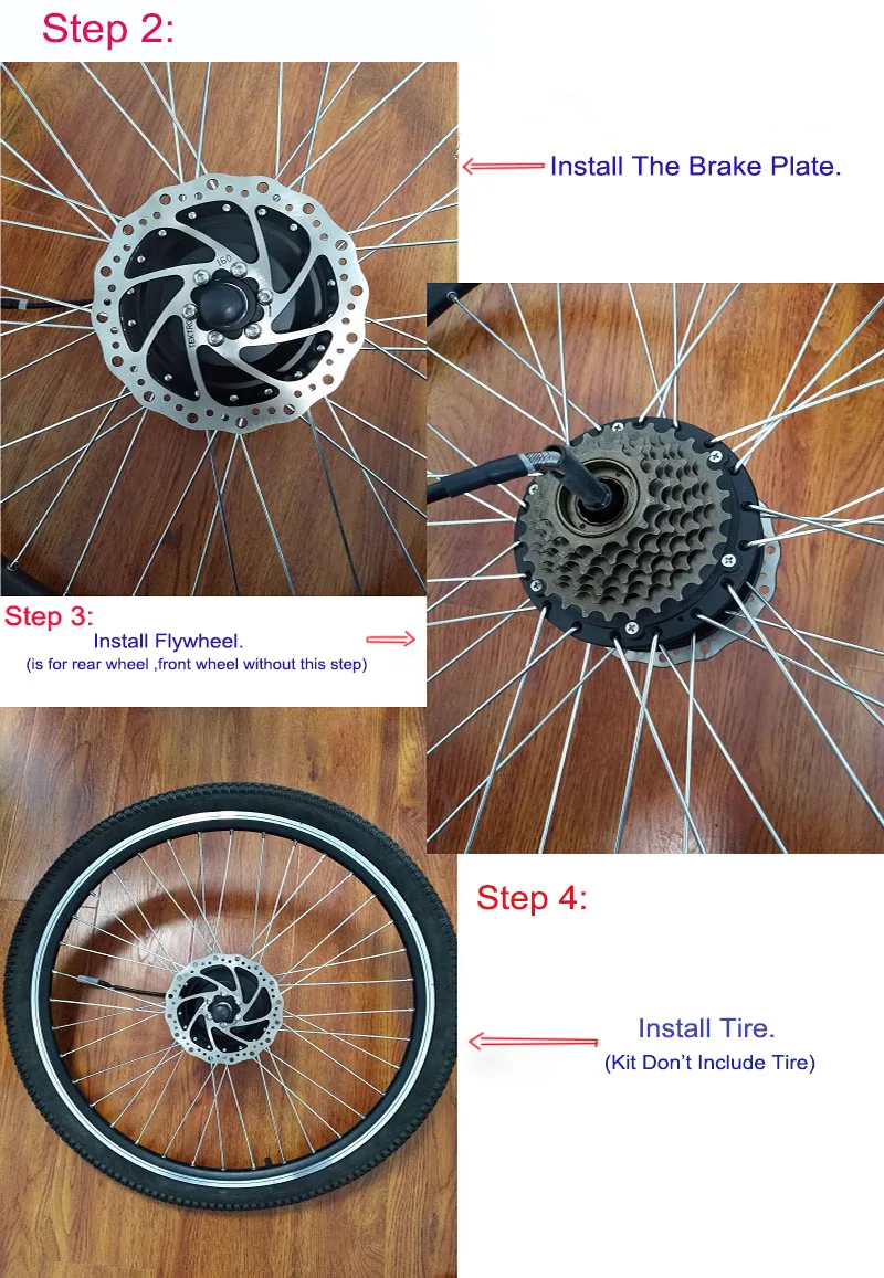 Discount Electric Bike Kit 1500w 48V ebike Conversion Kit Rear Wheel LCD Display KT Controller Electric Bike Brushless Gear Hub Motor 26 16