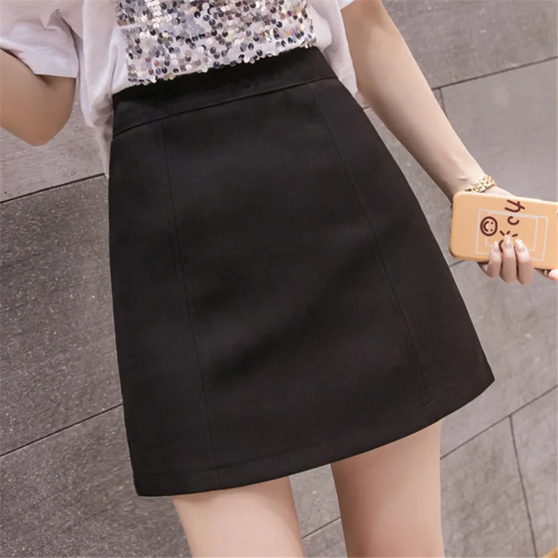 

Skirts Women Office Lady Bodycon Skirt Elegant Women High Waist Midi Mini Skirt Plus Size Korean Woman A Line Black Short Skirts
