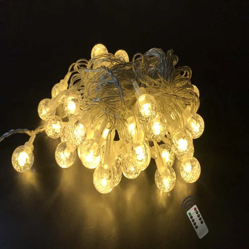 

YIcolor Remote Crystal Ball 50LED String Lights Flash Waterproof Fairy Garland For Outdoor Garden Christmas Wedding Decoration