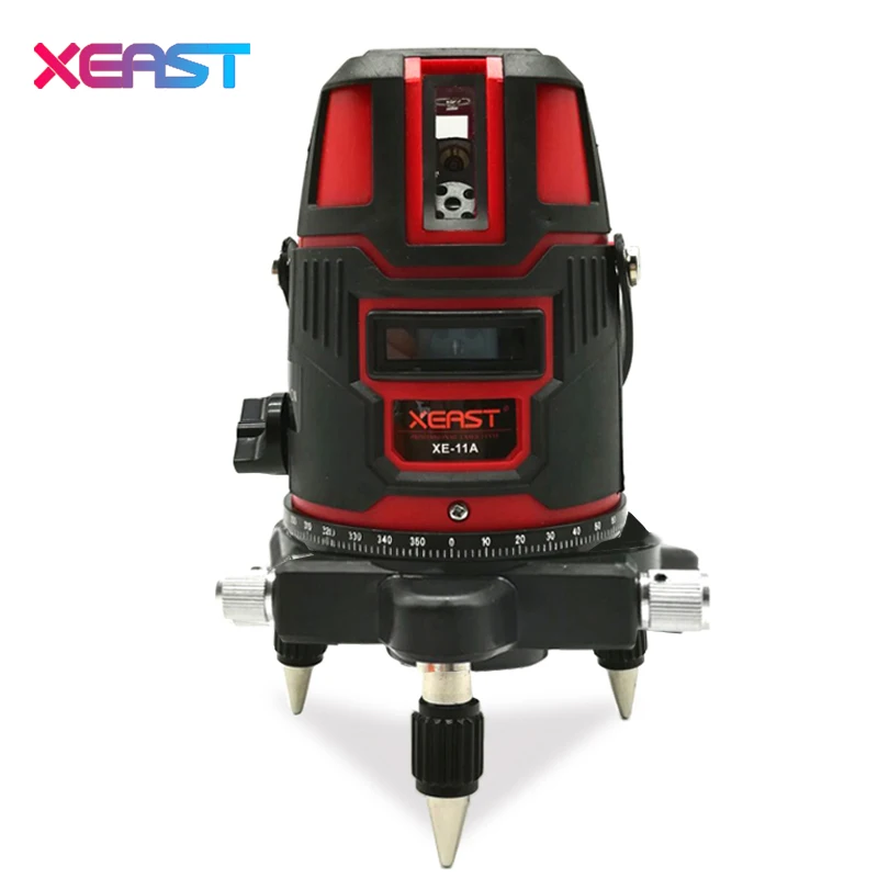 

XEAST XE-11A 5 line 6 point Red laser level meter rotated 360 degrees laser line level tilt mode Self Leveling with outdoor mode