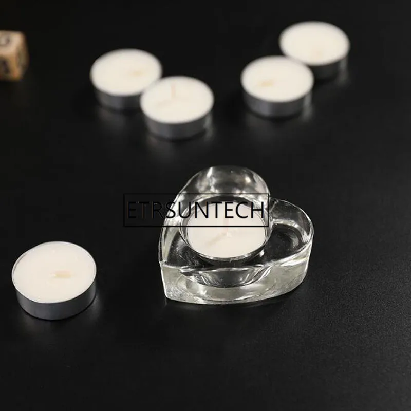 

50pcs Romantic Portable Heart Flower Star Classic Glass Candle Holder Wedding Transparent Tealight Candle Holder Party Decor