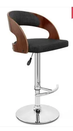 Твердый деревянный барный стул Досуг креативный высокий стул личности барный стул современный простой спинка высокий стул - Цвет: 14