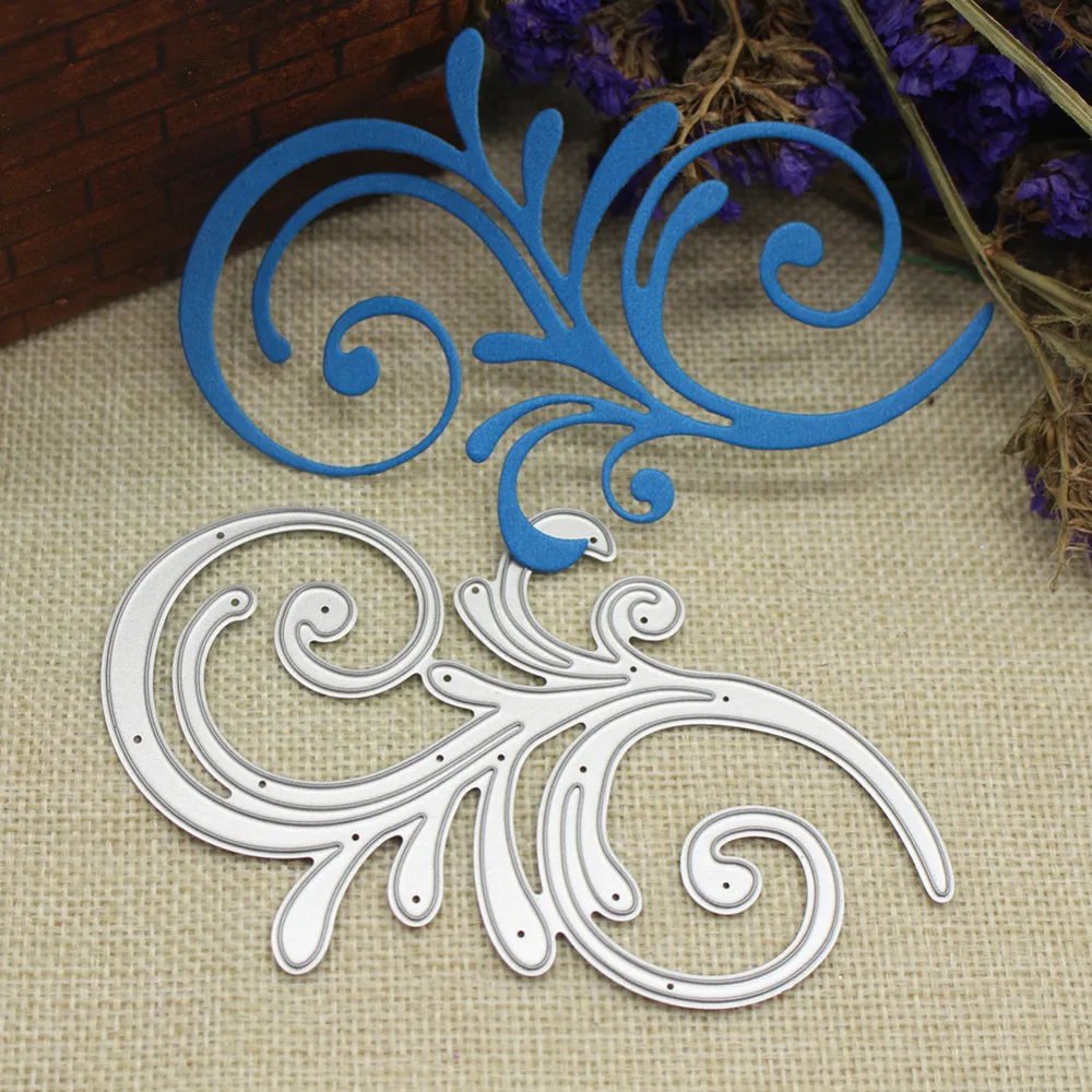 

Lace flower branch Metal Cutting Dies Frame Border Dies for Scrapbooking Christmas Gift Card Album Making DIY Craft Diecut