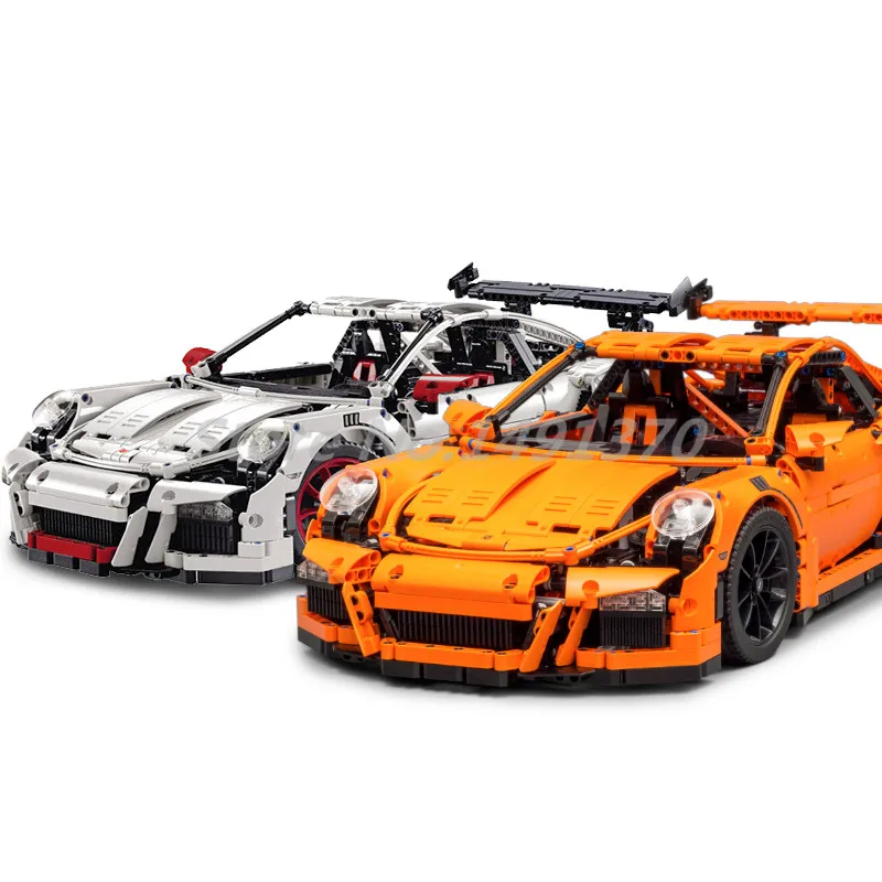 

Technic Series Building Blocks Racing Car Orange White Supercar Bricks Educational Toys For Children Christmas Gifts