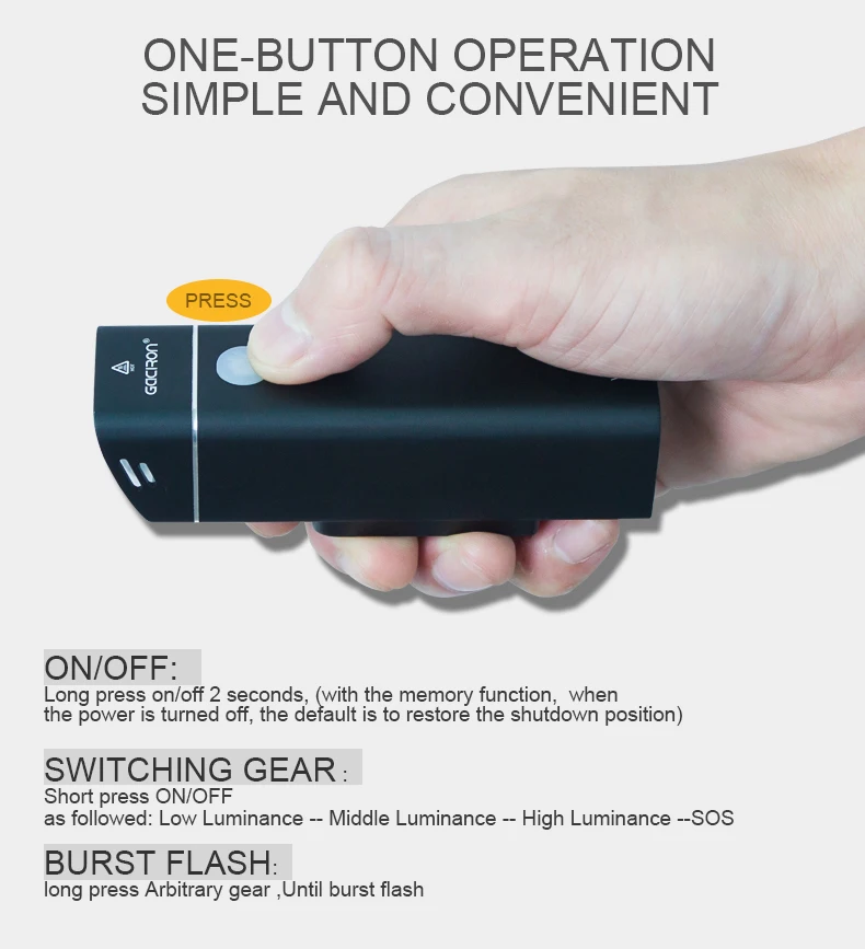 Top Gaciron Waterproof 600LM Bicycle Headlight with Wire Control USB Rechargeable MTB Bike Front light Flashlight Handlebar LED Lamp 9