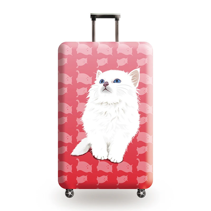 Аксессуары для путешествий, чехол для чемодана, защита багажа, пылезащитный чехол для багажника, набор эластичных чехлов с изображением милого кота, чехол на колесиках - Цвет: Cute cat H2