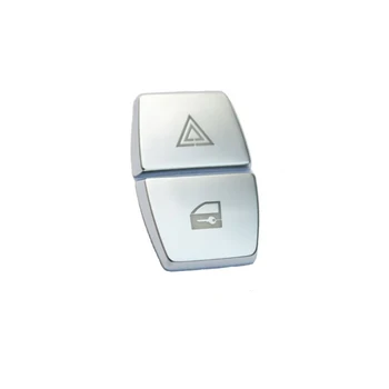 

For BMW 5 6 7 series F10 GT F07 2011 - 2017 2pcs ABS Chrome Car Center Control Warning Light Switch Button Cover Sticker Trim