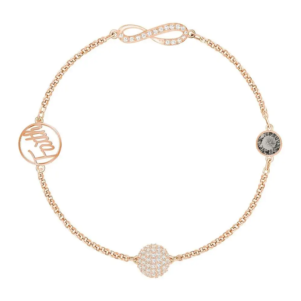 

SWA RO Rose Gold Zircon Magnetic Buckle Remix Infinity Strand Bracelet Mother's Love Birthday Gift High Quality Free Shipping