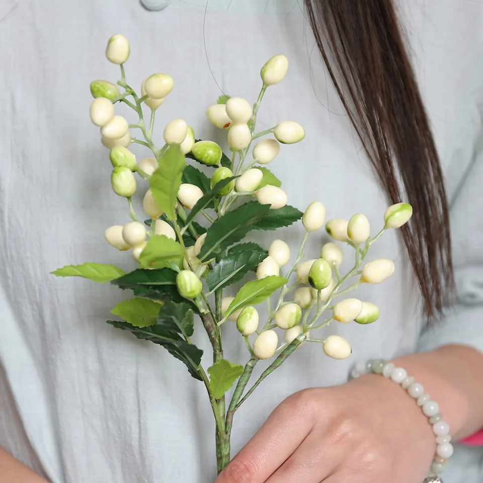 Single Bean Simulation Flower Plant Fake Flower Berry Blueberry Home DIY Decor