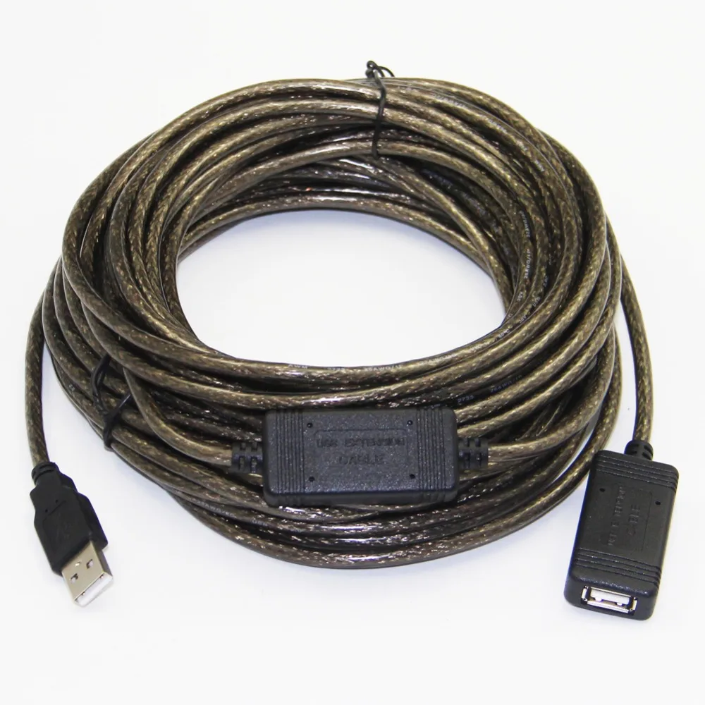 Активный ретранслятор Bochara USB2.0 Удлинительный кабель штырь гнездо + Плетеный