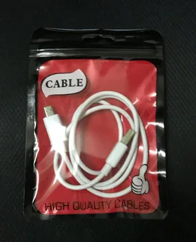 

10.5*15cm Fashion Zip lock Packaging Poly Storage Bag With Hang Hole For Iphone XR 8 11 1M Cable For Samsung Huawei Charger Line