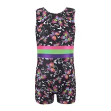 Узор Без Рукавов Для Девочек Цвет комбинезон-ромпер Танцы Практика одежда Танцы одежда балетки гимнастический костюм