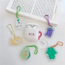 Bluetooth earphone Case for Airpods Silicone cute accessories for apple airpods 2 protection cover with keychain cartoon