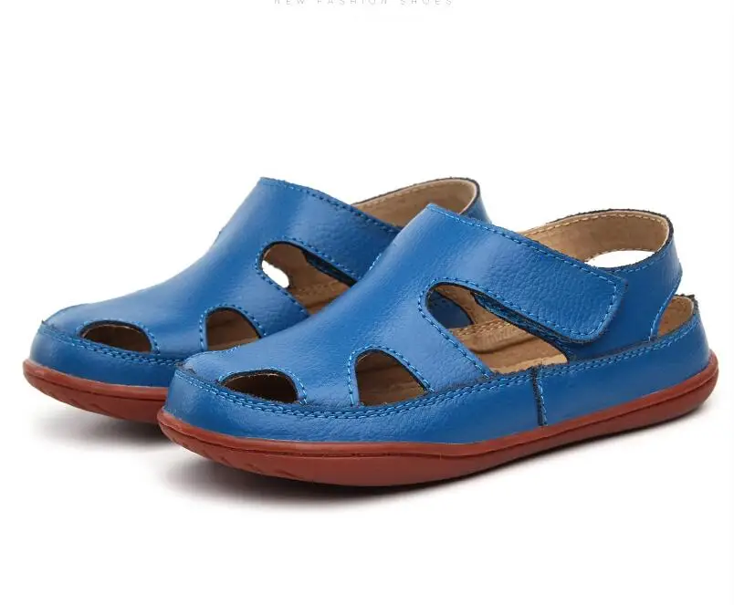 Горячая Распродажа; детские сандалии; обувь из натуральной кожи для девочек - Цвет: blue